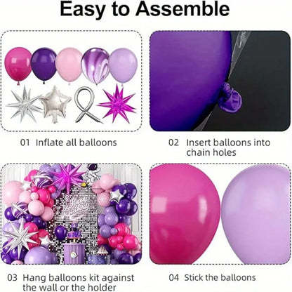 Kit arche de ballon mariage rose et violet