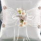 Wedding Bridal Ring Pillow with Bow - Elegant Ceremony Accessory Gift for Brides