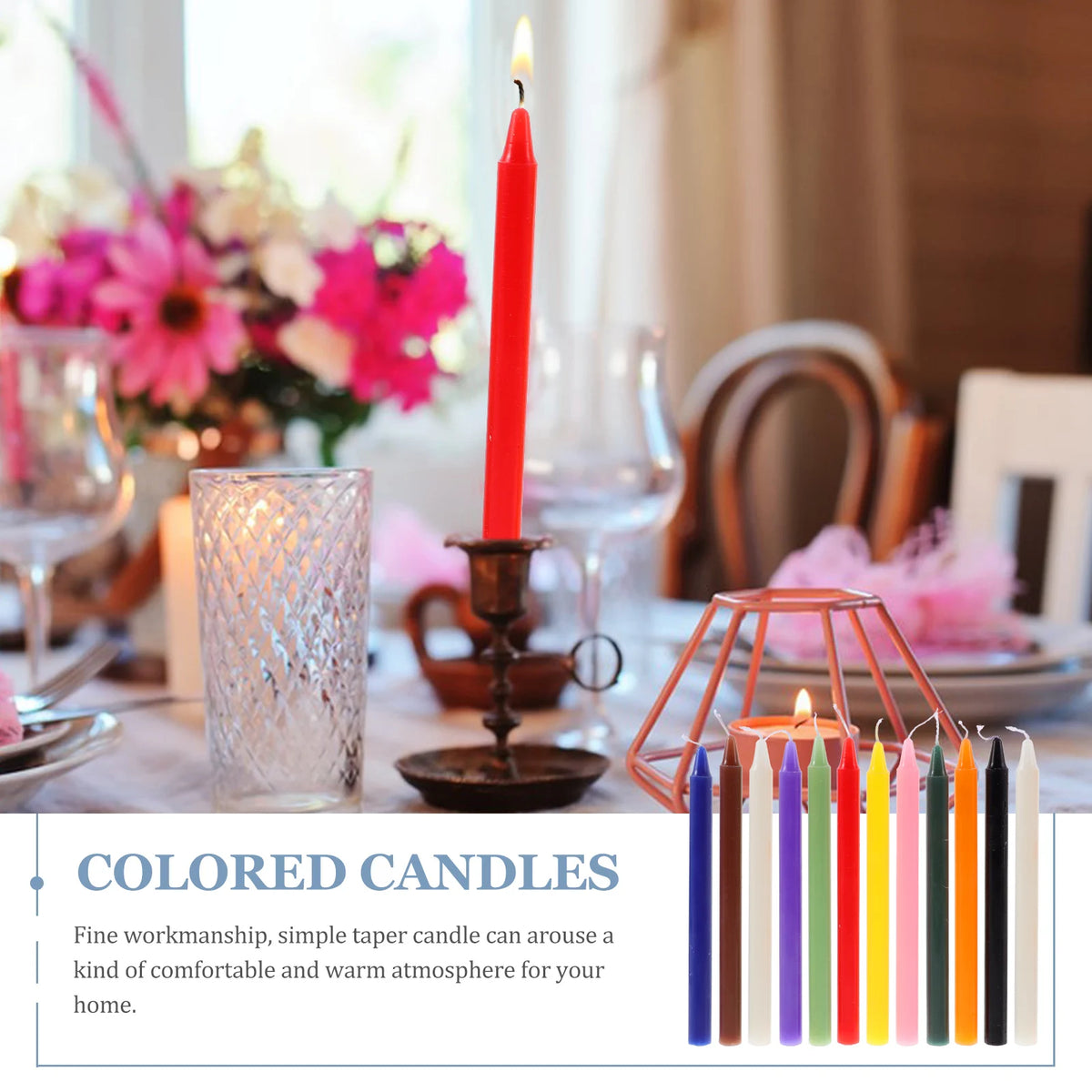 Bougies Chandelle Multicolores Mariage