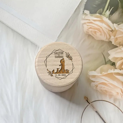 Boîte Alliance Ronde Bois Gravée