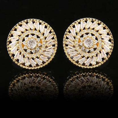 Boutons de manchette mariage rosace zircon — vue 9