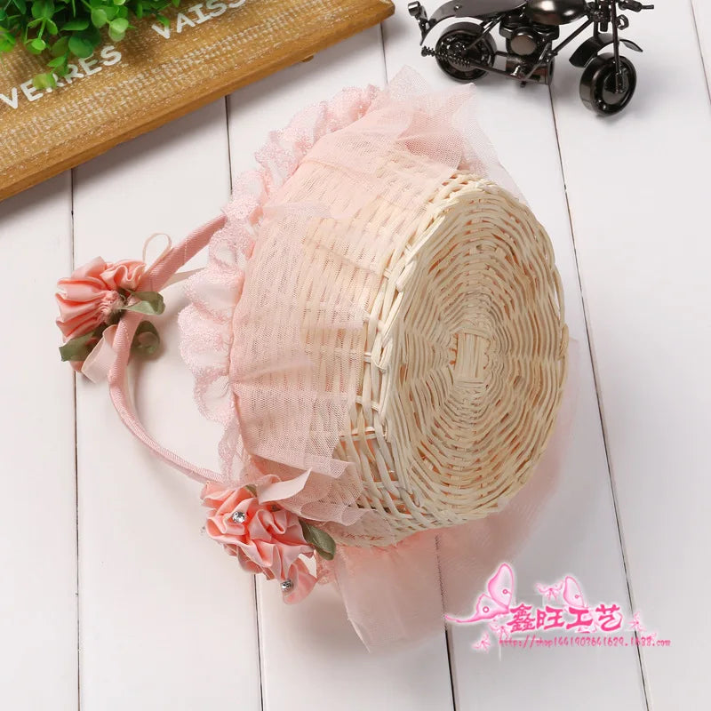Panier demoiselle d'honneur dentelle et roses