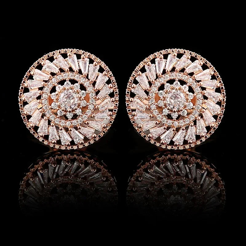 Boutons de manchette mariage rosace zircon