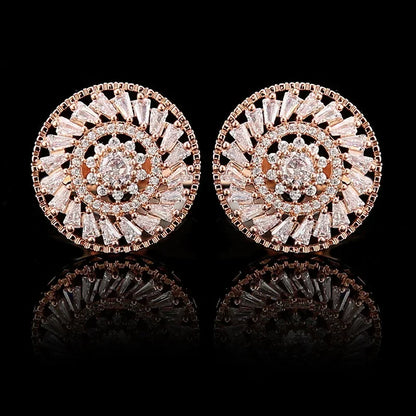 Boutons de manchette mariage rosace zircon