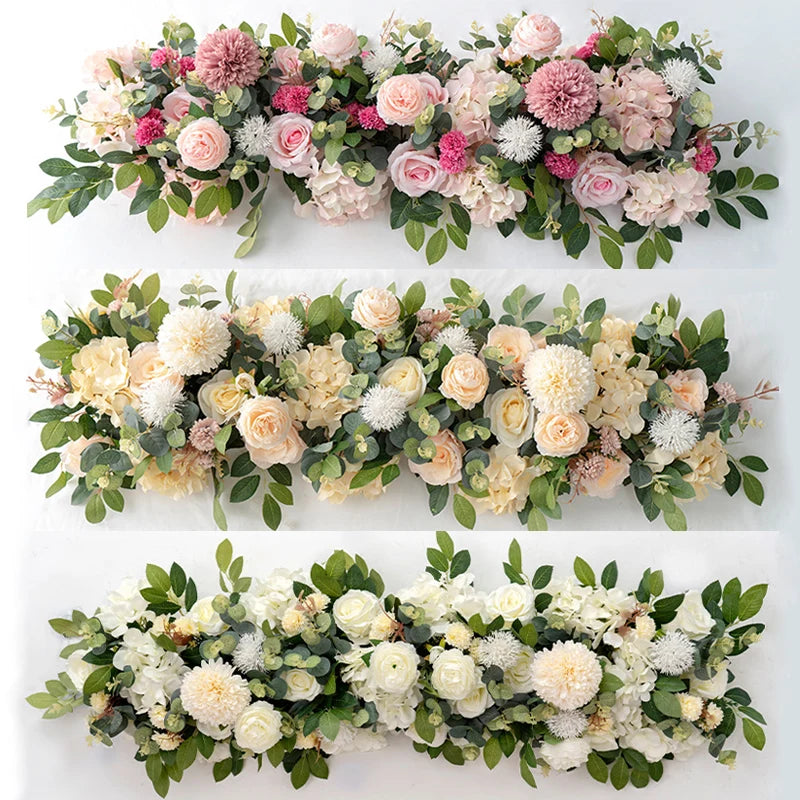 Rangée de Fleurs Artificielles Mariage 100 cm