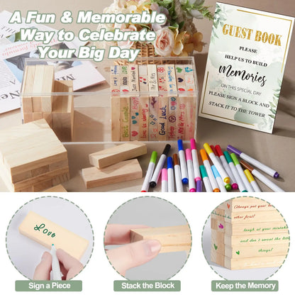 Livre d'or mariage original blocs bois — vue 5