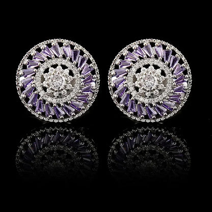 Boutons de manchette mariage rosace zircon — vue 8