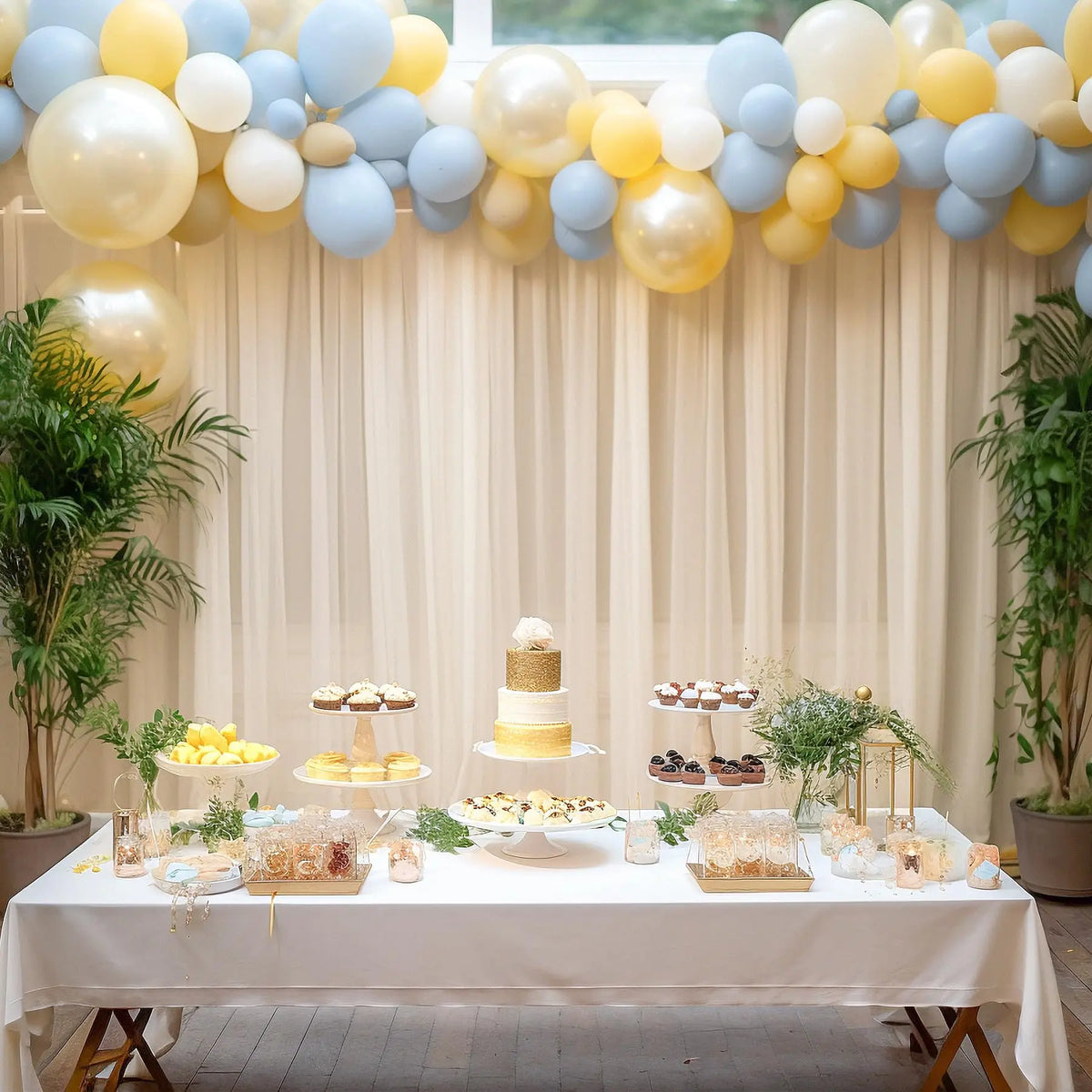 Voilage arche mariage mousseline passe-tringle