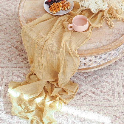 Chemin de Table Mariage en Gaze Froissée