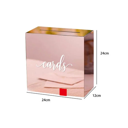 Urne mariage acrylique moderne à enveloppes — Doré rose (modèle A)