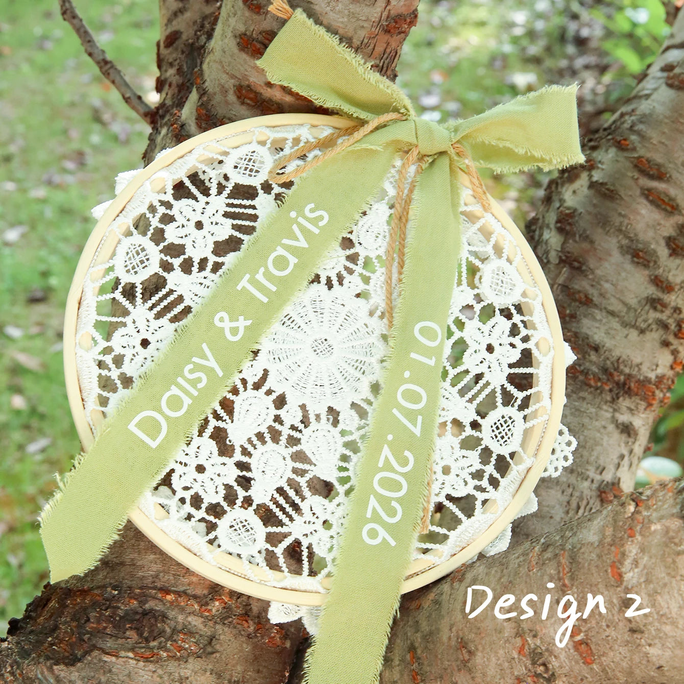 Porte alliance bohème crochet et dentelle