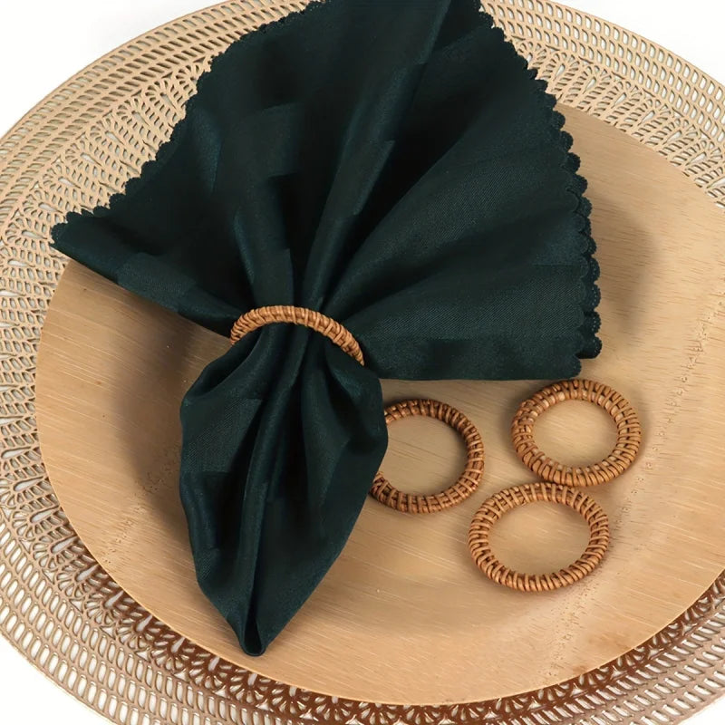 Rond de Serviette Mariage Bohème en Rotin