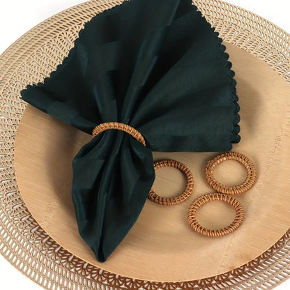Rond de Serviette Mariage Bohème en Rotin
