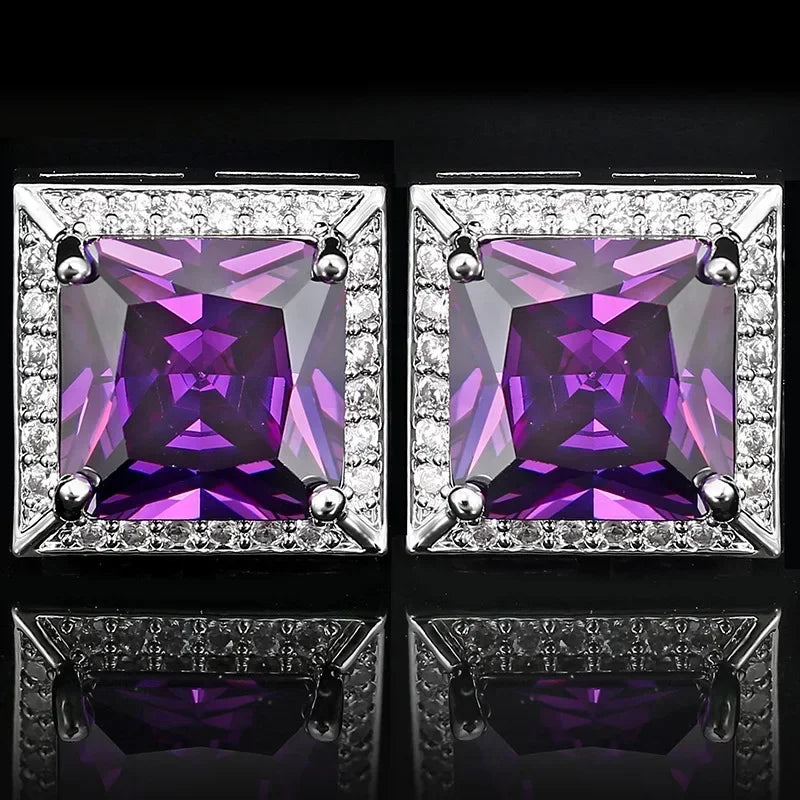 Boutons de Manchette Carrés Cristal