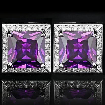 Boutons de Manchette Carrés Cristal
