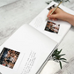 Livre d'or mariage chic lin vert personnalisé