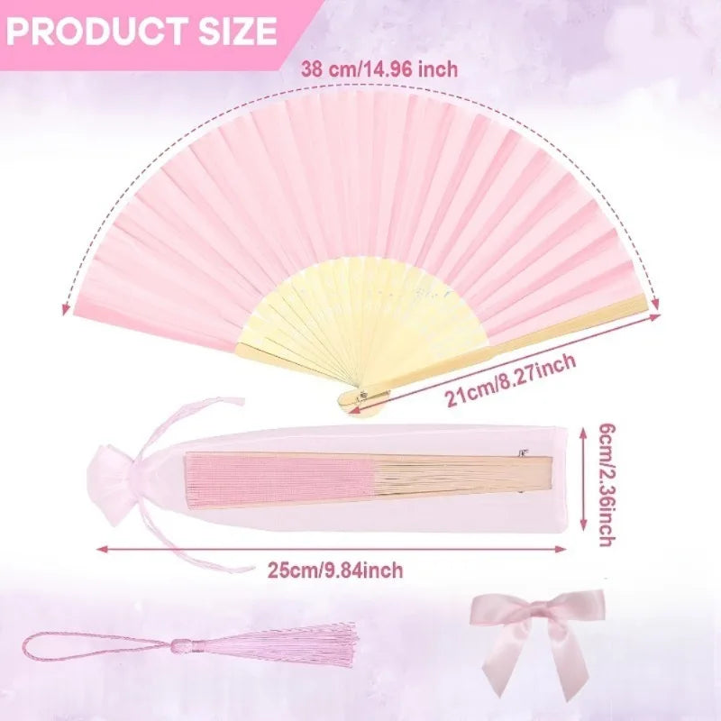 Lot d'éventails mariage avec sachet tulle — vue 5