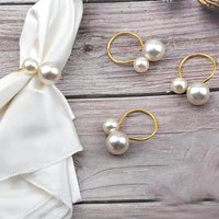 Rond de serviette mariage perle lot de 6 — vue 2