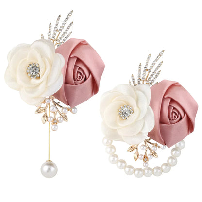 Corsage Poignet Mariage et Boutonnière Assortie