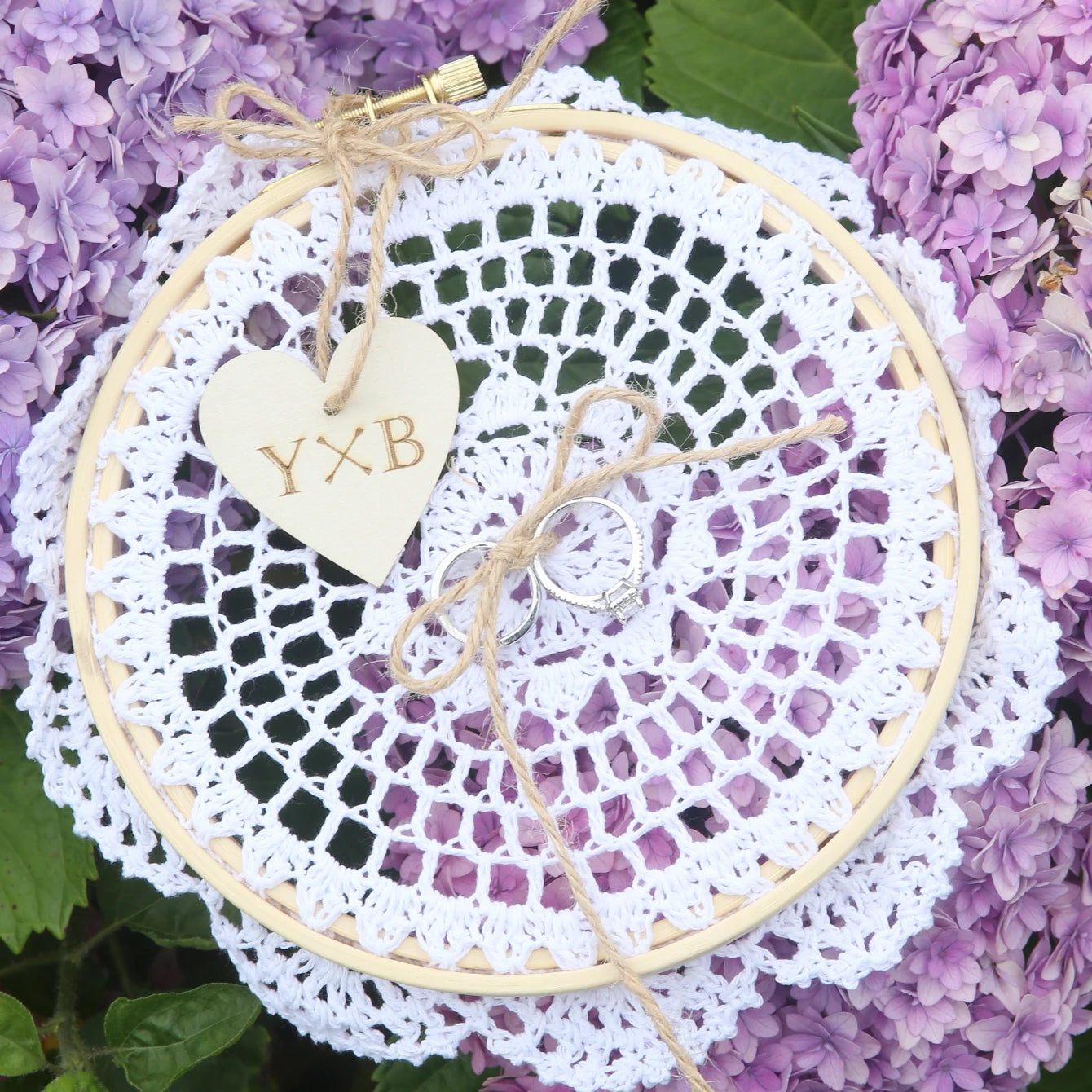 Porte alliance crochet initiales personnalisé