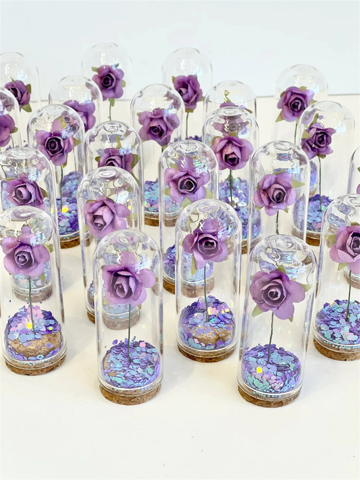 Cadeau invité mariage rose sous cloche — vue 14