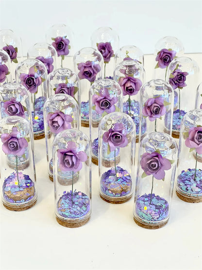 Cadeau invité mariage rose sous cloche — vue 14