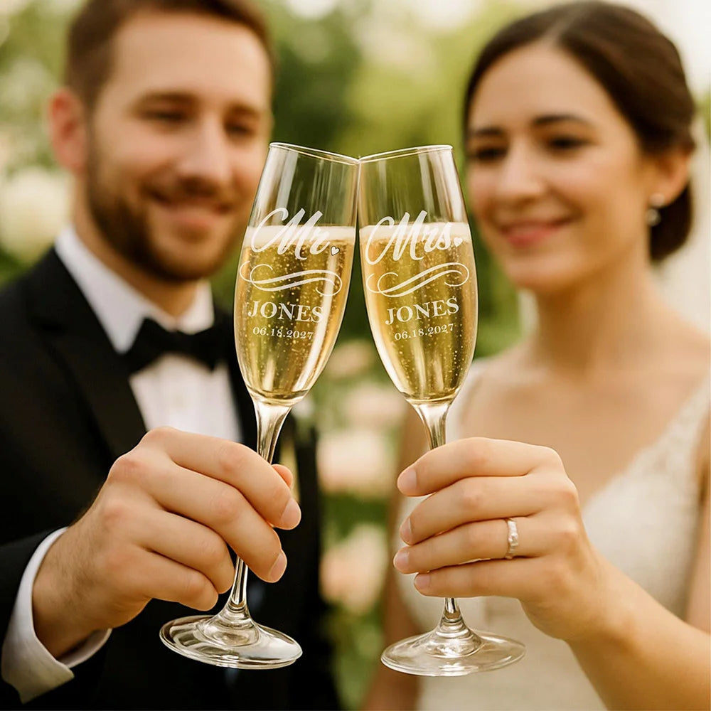 Flûtes Champagne Mariage Personnalisées Gravées