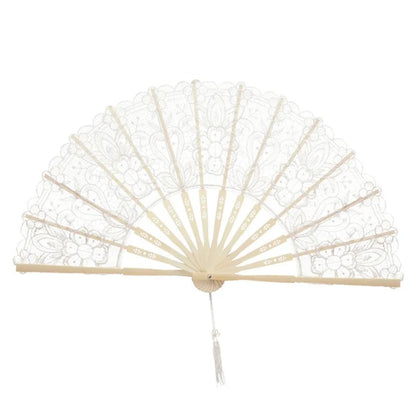 Éventail Dentelle Brodée Mariage Élégant