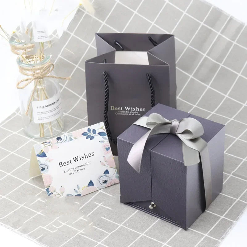 Coffret bague rose éternelle avec sac — vue 8