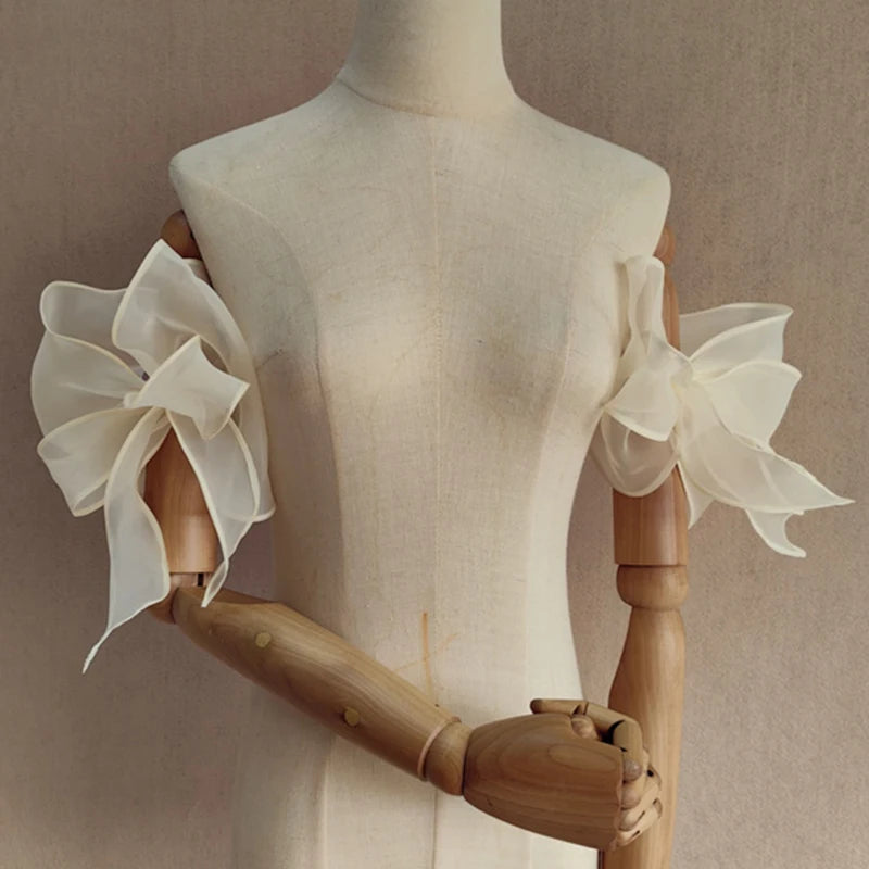 Manches amovibles mariée à nœud organza