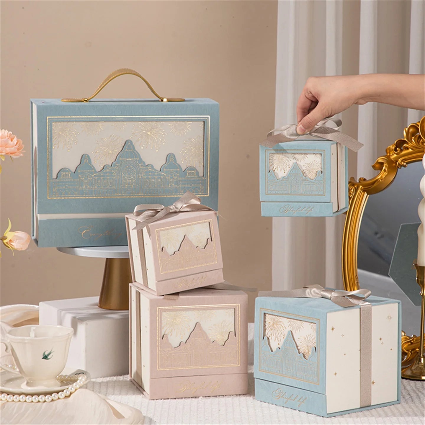 Coffret cadeau mariage avec carte de vœux
