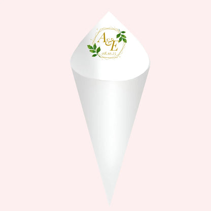 Cônes à confettis mariage personnalisés
