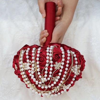 Bouquet de fleurs mariage luxe rouge — vue 2