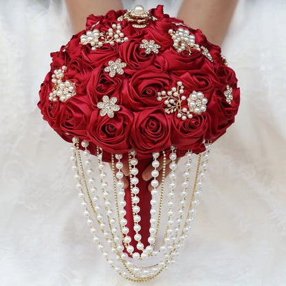 Bouquet de fleurs mariage luxe rouge