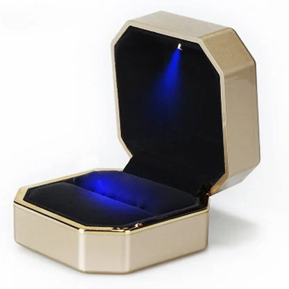 Boite bague mariage led — Doré