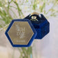Boite alliance mariage personnalisé velours bleu foncé