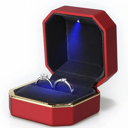 Boite bague mariage led — Rouge