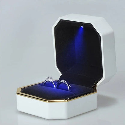 Boite bague mariage led — Blanc