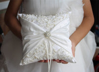 Coussin alliance dentelle blanc — vue 2